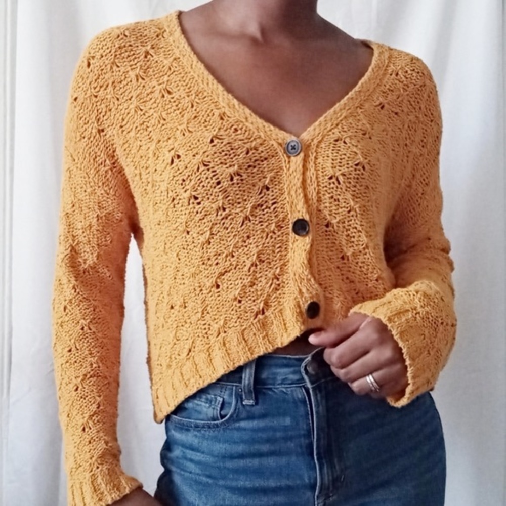 Golden/Yellow Cropped Cardigan